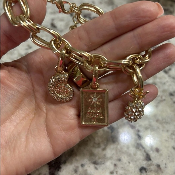 Lilly Pulitzer Gold Bracelet with Pineapple and Shell Charms - Picture 3 of 5